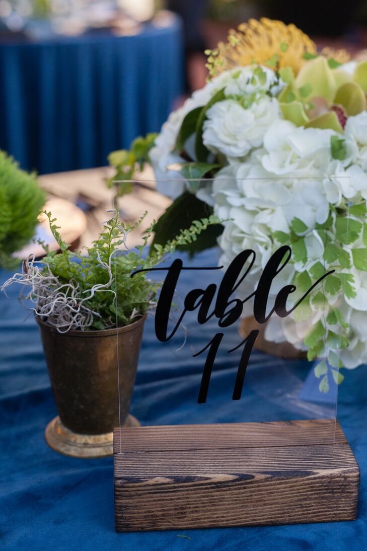 Acrylic Table Numbers with Wood Bases
