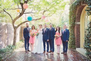 Pink and Navy Bridal Party