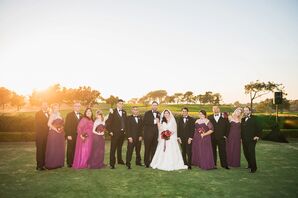 Plum and Black Bridal Party Attire