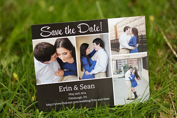 The save-the-dates, from VistaPrint, were magnets that featured Erin and Sean's engagement photos.