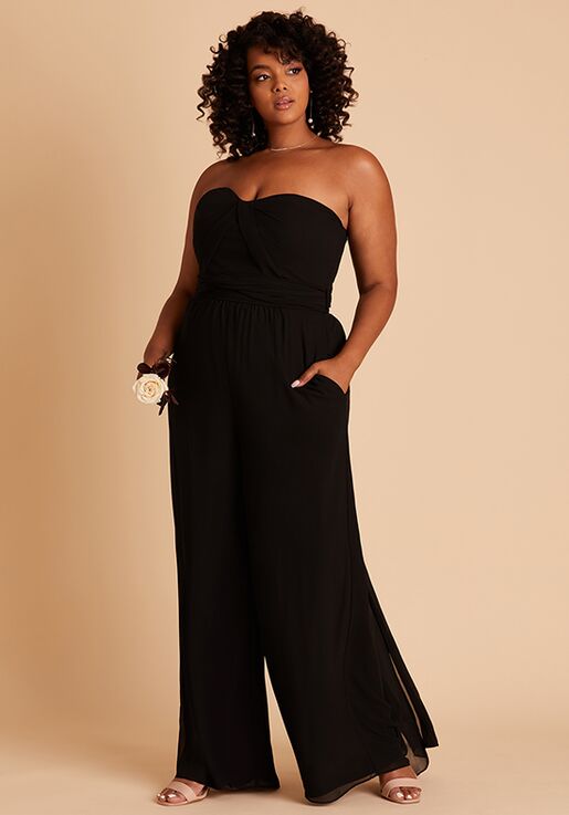Birdy Grey Gigi Convertible Jumpsuit in Chiffon Black Sweetheart Bridesmaid Dress - 3