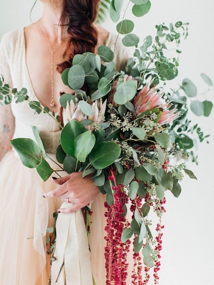 large bouquet with eucalyptus