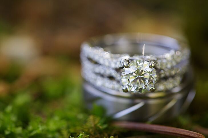 Custom Diamond Embellished White Gold Ring With a Solitaire Diamond