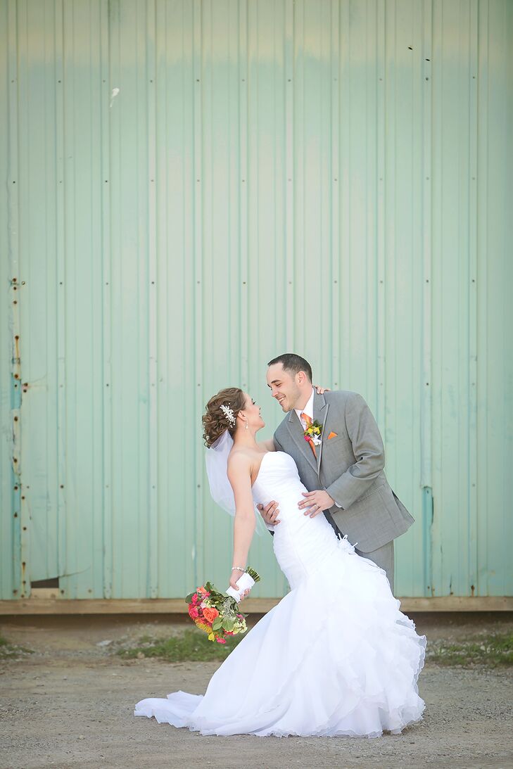 Bride and Groom at Caribbean Themed Wedding