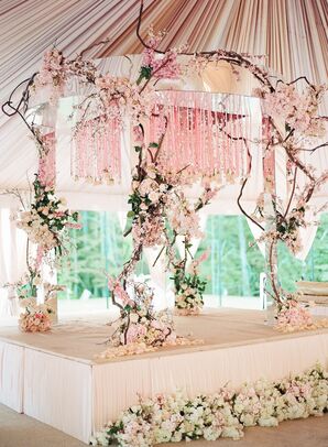 Cherry Blossom Mandap for Sikh Wedding in Fairfax Station, Virginia