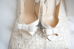 Peep-Toe Ivory Bridal Heels
