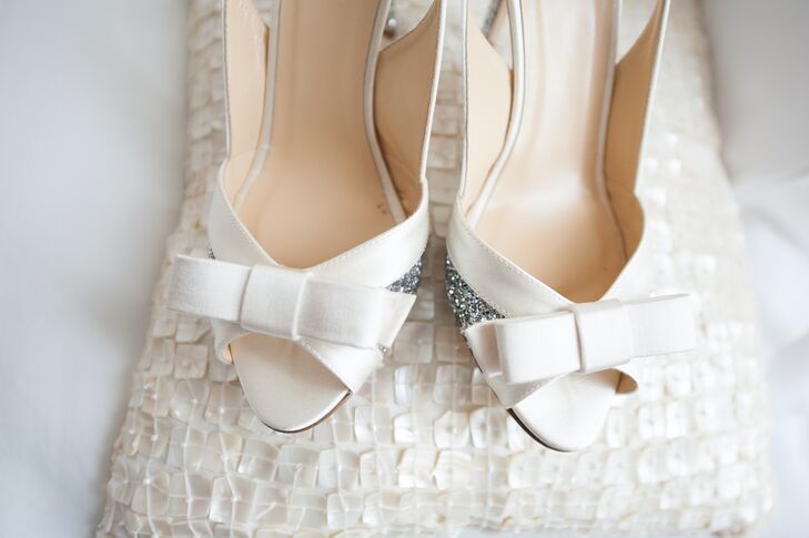 Peep-Toe Ivory Bridal Heels