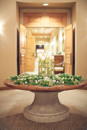 Grassy Green Orchid Escort Card Display