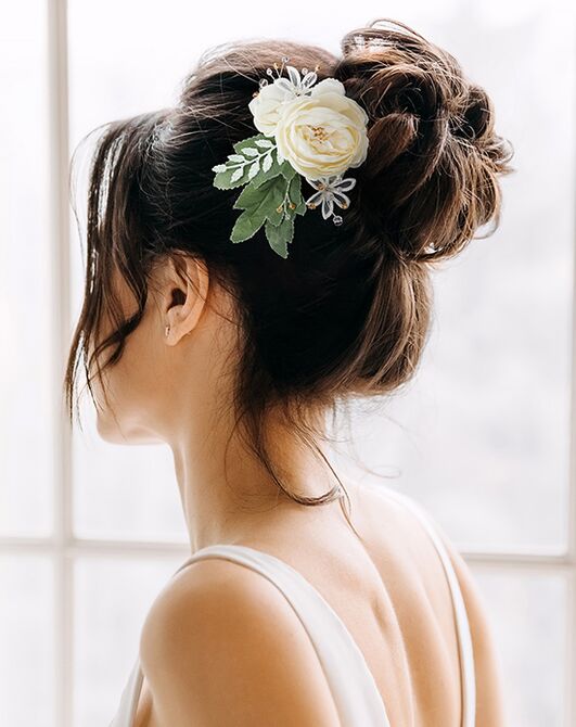 AW Bridal AW BRIDAL Wedding Hair Pins Flower Hair Clip Hair Accessories for  Brides Pearls Hair Pieces for Women Bridal Hair Pins (Silver) Wedding Hair  Pin, Comb + Clip | The Knot