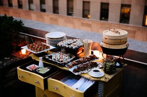 Delicious Sushi and Dumplings Dinner