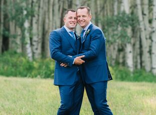 A remote cabin and a grove of Aspen trees set the stage for James and Logan's “mountain contemporary” wedding in Beaver Creek. The couple played up th