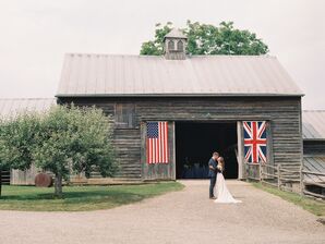 Flags on the Barn Saluted the Couple’s Transatlantic Roots