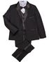 Little Tuxedos "Princeton" Kids Black Tuxedo (5-Piece Set) Flower Girl Dress and Ring Bearer Outfit - thumbnail - 1