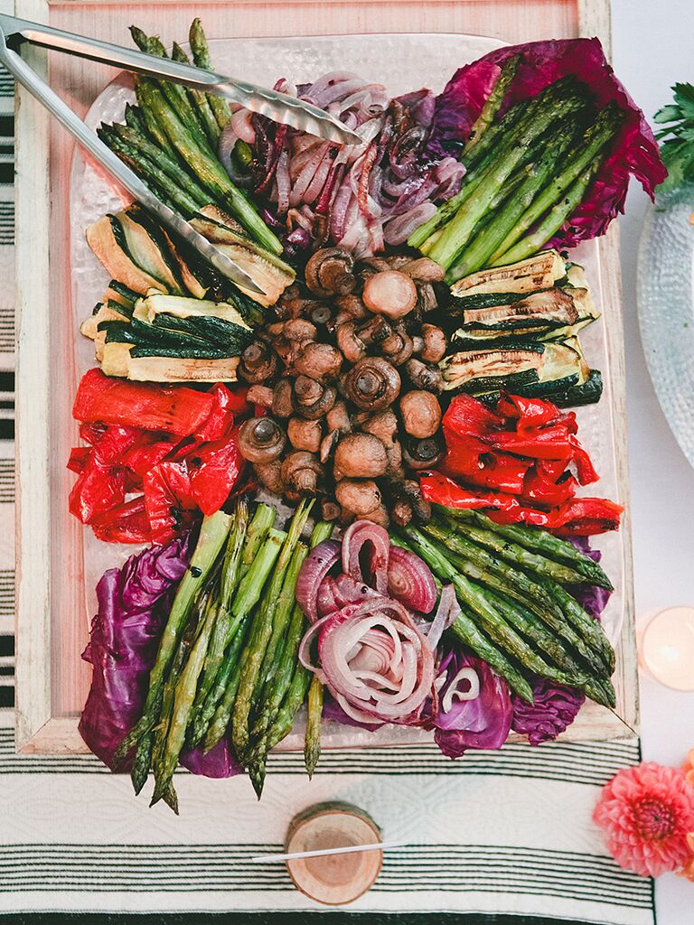 Fresh veggie platter for a reception appetizer idea
