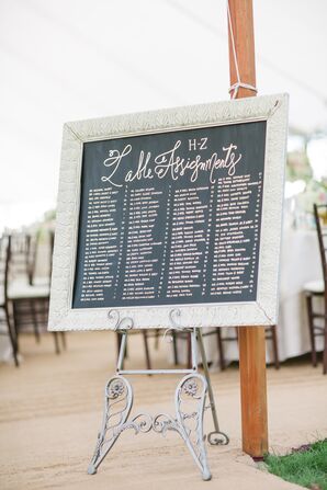 Framed Chalkboard Assigned Seating Board