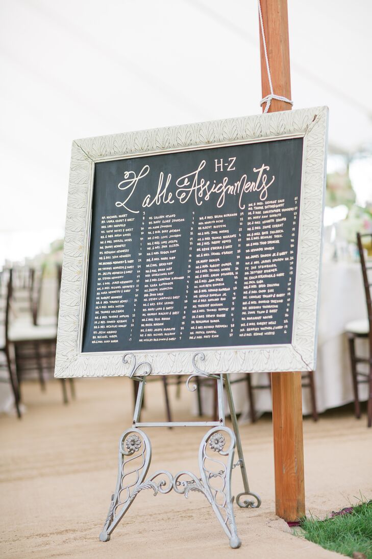 Framed Chalkboard Assigned Seating Board