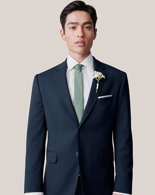 Birdy Grey Suits Taylor Suit Jacket in Navy Blue Tuxedo - 3