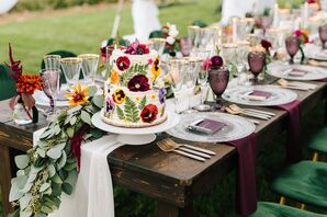 Pressed Flowers on Cake at Minimony in Colorado