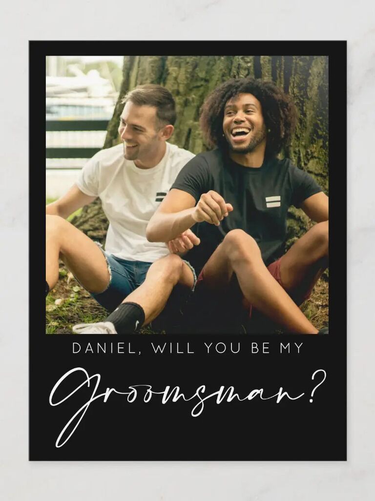 Will You Be My Groomsman card with custom photo