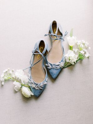Dusty Blue Wedding Shoes With Embellishments