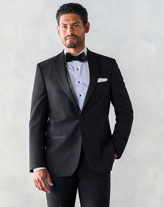 The Black Tux Peak Lapel Tuxedo Black Tuxedo - 3