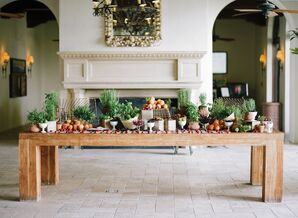 Fresh Natural Escort Card Display with Greens