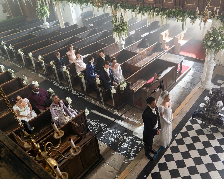 daphne and simon bridgerton wedding with loved ones