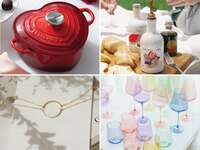 Collage of wedding gifts for sister. 