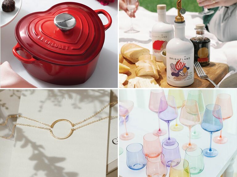 Collage of wedding gifts for sister. 