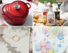 Collage of wedding gifts for sister. 