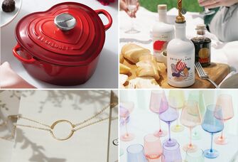 Collage of wedding gifts for sister. 