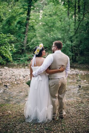 Vintage-Inspired Polka-Dot Wedding Dress