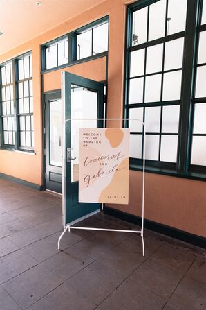 Welcome Sign at Modern and Minimal Wedding in San Diego, California