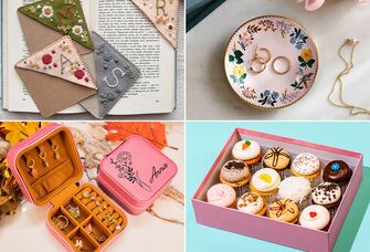 gifts for girlfriend's mom cupcakes, ring dish, bookmark