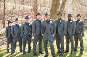 Matching Black Groomsmen Fedoras