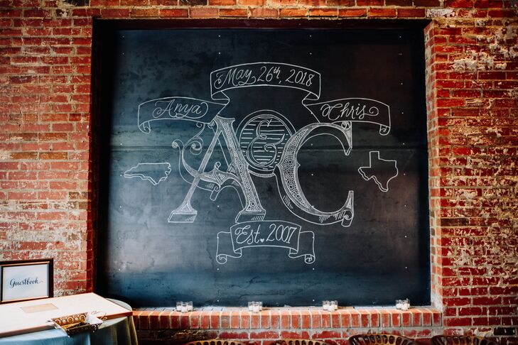 Modern Chalkboard Sign with Monogram