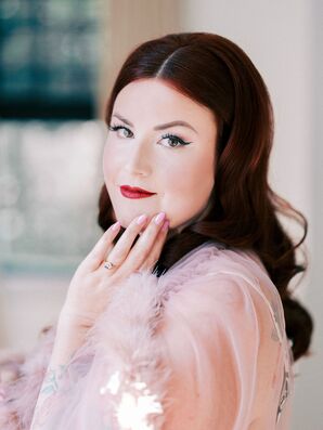 A Wedding Makeup Artist's Own Glamorous Wedding-Day Glamorous Look, Red Lips