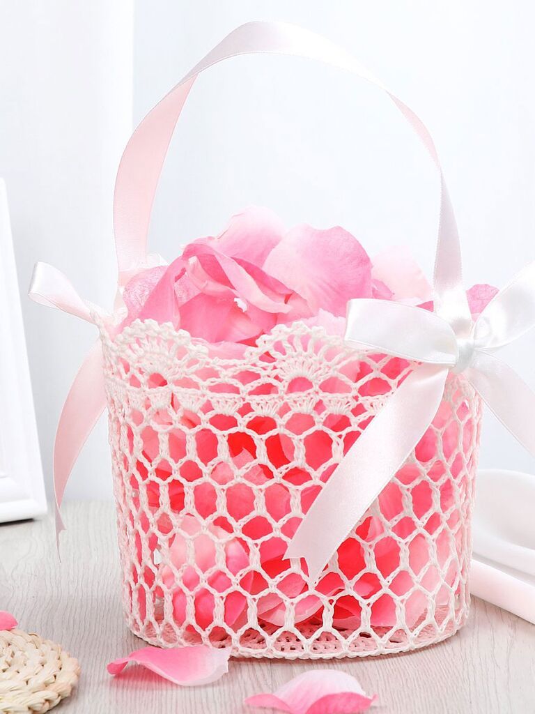 open weave flower girl basket