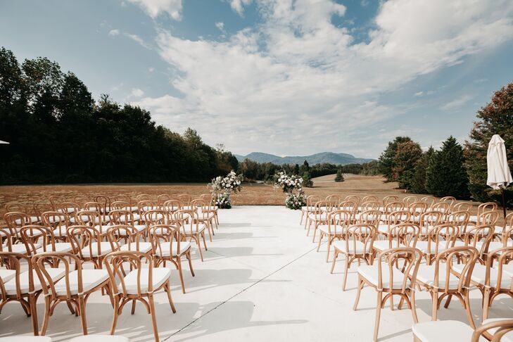 Ceremony Overlooking Mountains at Hotel Domestique in Travelers Rest, South Carolina