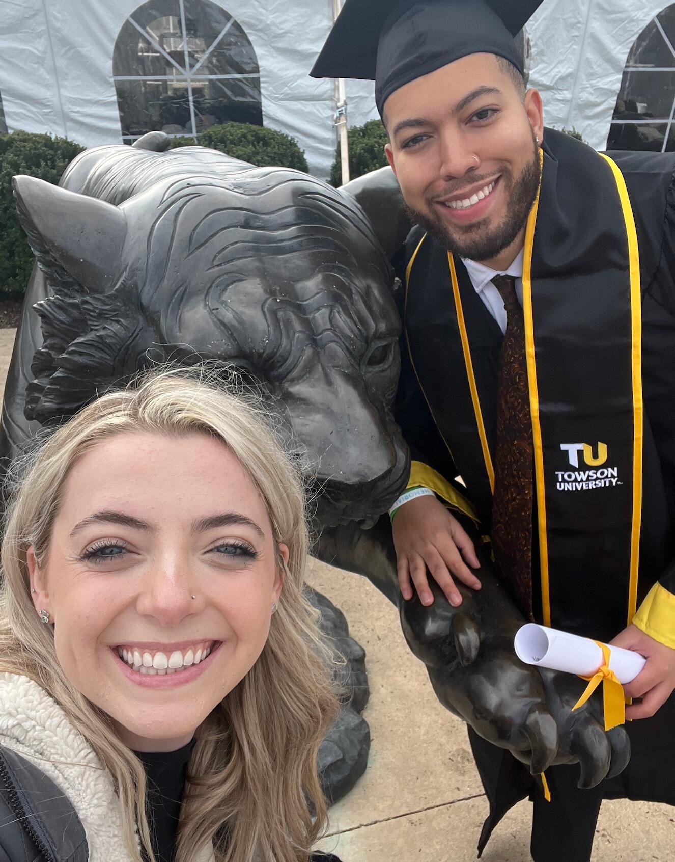 The very next day, Dave graduates from Towson too! 