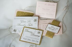 Blush, Gold Invitation Suite
