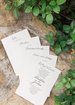 Simple Black-and-White Wedding Programs