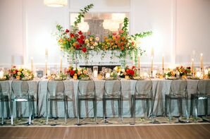 Gray Ghost Chairs With Gray Linen for Ballroom Reception at The LINE Hotel in Washington, DC