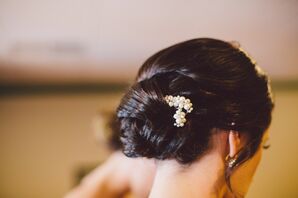 Low Chignon With Pearl Accent