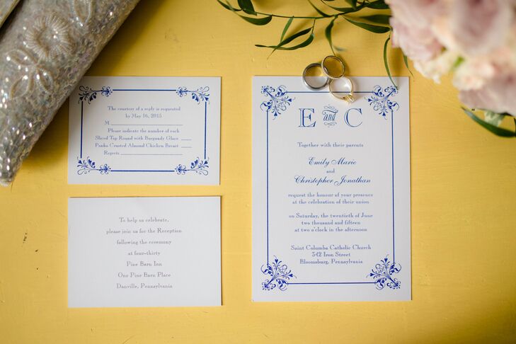 Classic Navy and Ivory Invitation Suite