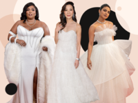Collage of celebrity red carpet dresses 