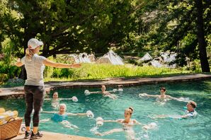 Water Aerobics at Prewedding Event in California