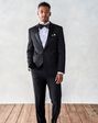 The Black Tux Onyx Dot Peak Lapel Jacket Tuxedo Black Tuxedo - thumbnail - 2