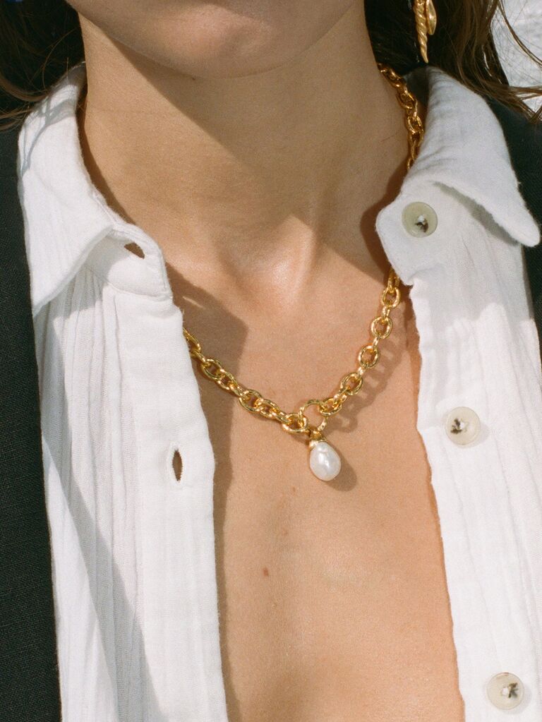 pamela love pearl gold chain