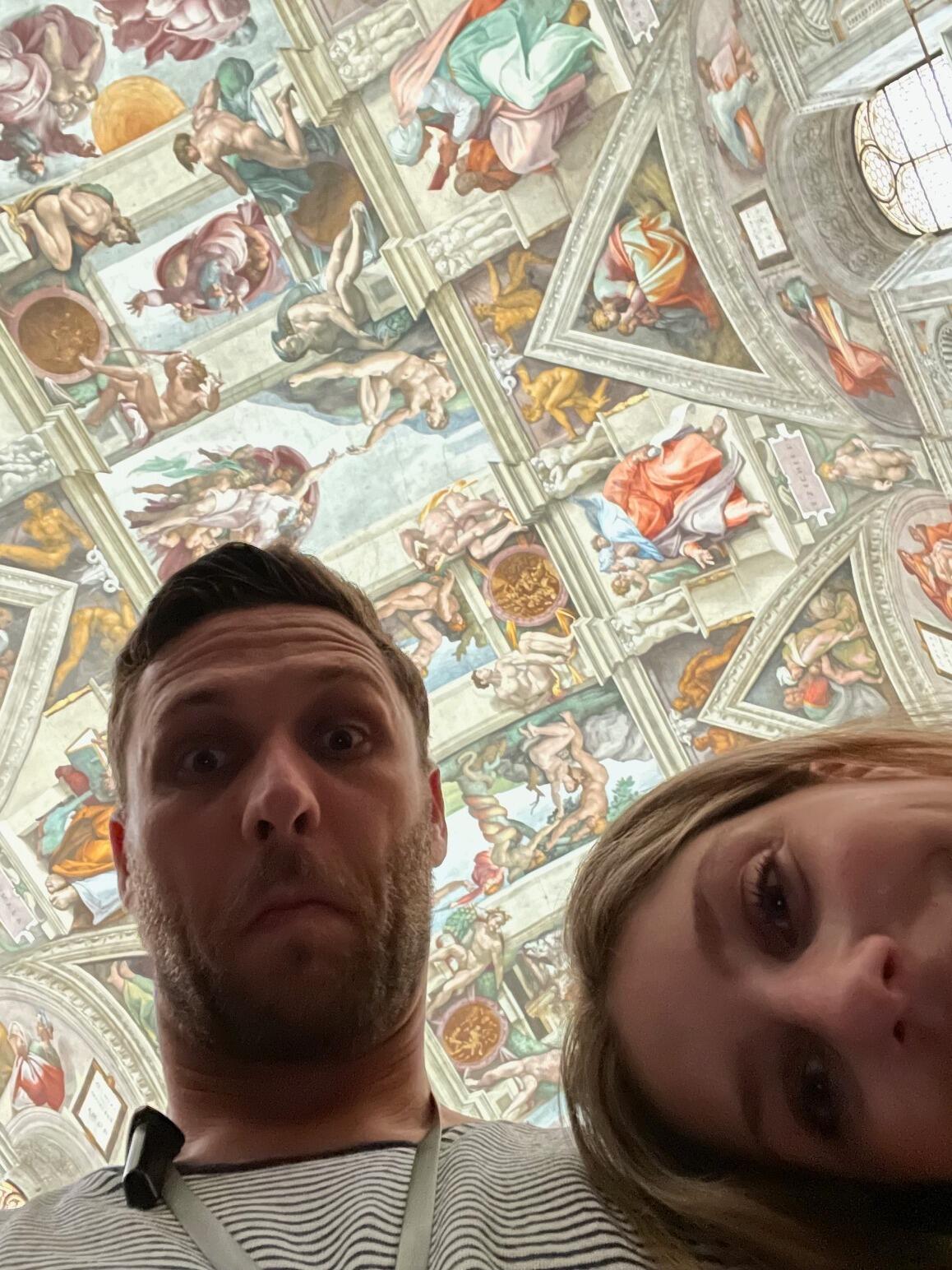 Played tourists in Italy and snuck a selfie of the Sistine Chapel and got yelled at! 